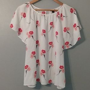 Floral Top Blouse Shirt Poppy Med